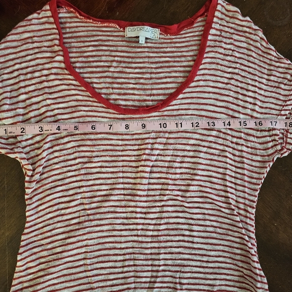 Daydreamer SM Red & White Striped  Crop Top - Picture 9 of 10